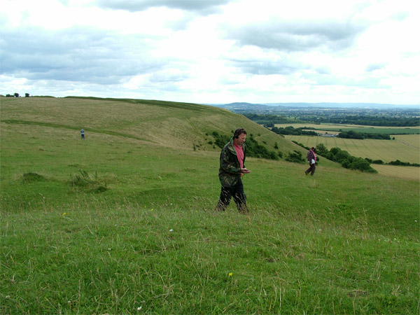 Walkers experiencing the mediascape on Whitesheet Hill